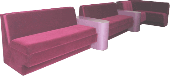 LOCK-IN COUCH WITH DIVIDER TABLES